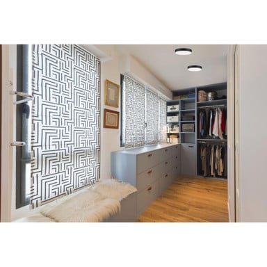 Maxim Lighting 57665WTSN Trim LED Flush Mount installed in a walk-in closet