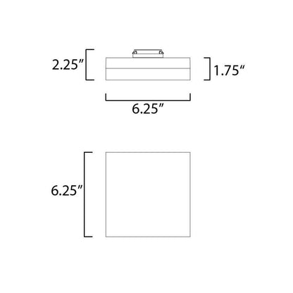 Maxim Lighting 57687CLFTPC Illuminaire II LED Square Flush Mount Ceiling Light Dimensions Diagram