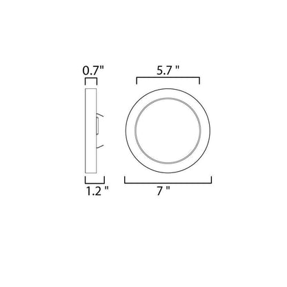 Maxim Lighting 57692WTBK Chip Black LED Round Flush Mount Ceiling Light Dimensions Diagram