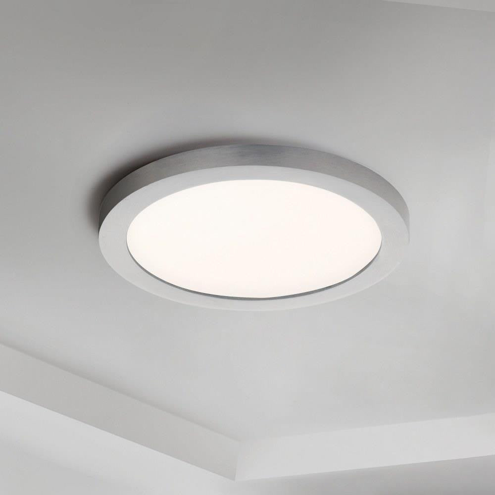 Maxim Lighting 57692WTSN Chip LED Round Flush Mount Satin Nickel installed on ceiling