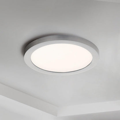 Maxim Lighting 57692WTSN Chip LED Round Flush Mount Satin Nickel installed on ceiling