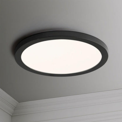 Maxim Lighting 57694WTWT Chip 1 Light 9 inch Flush Mount Ceiling Light - Black Finish Installed on Ceiling