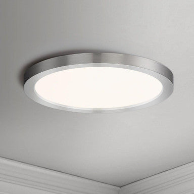 Maxim Lighting 57694WTSN Chip Satin Nickel LED Round Flush Mount Ceiling Light Installed