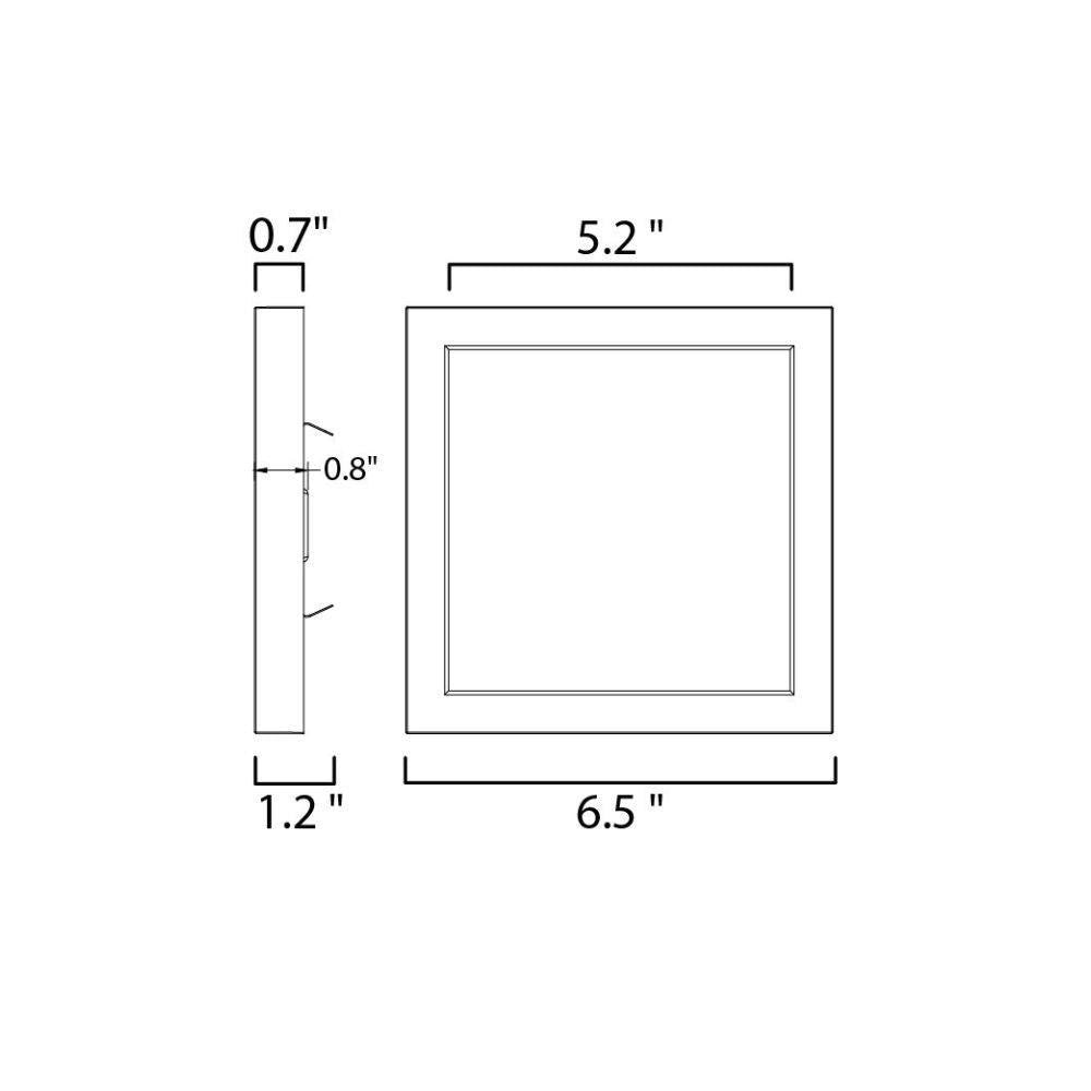 Maxim Lighting 57697WTBK Chip LED Square Flush Mount dimension diagram
