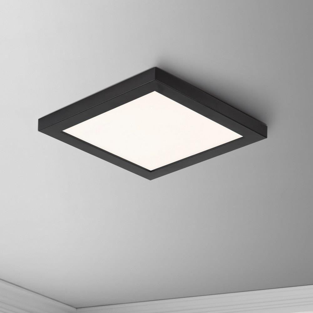 Maxim Lighting 57697WTBK Chip LED Square Flush Mount installed on ceiling in Black