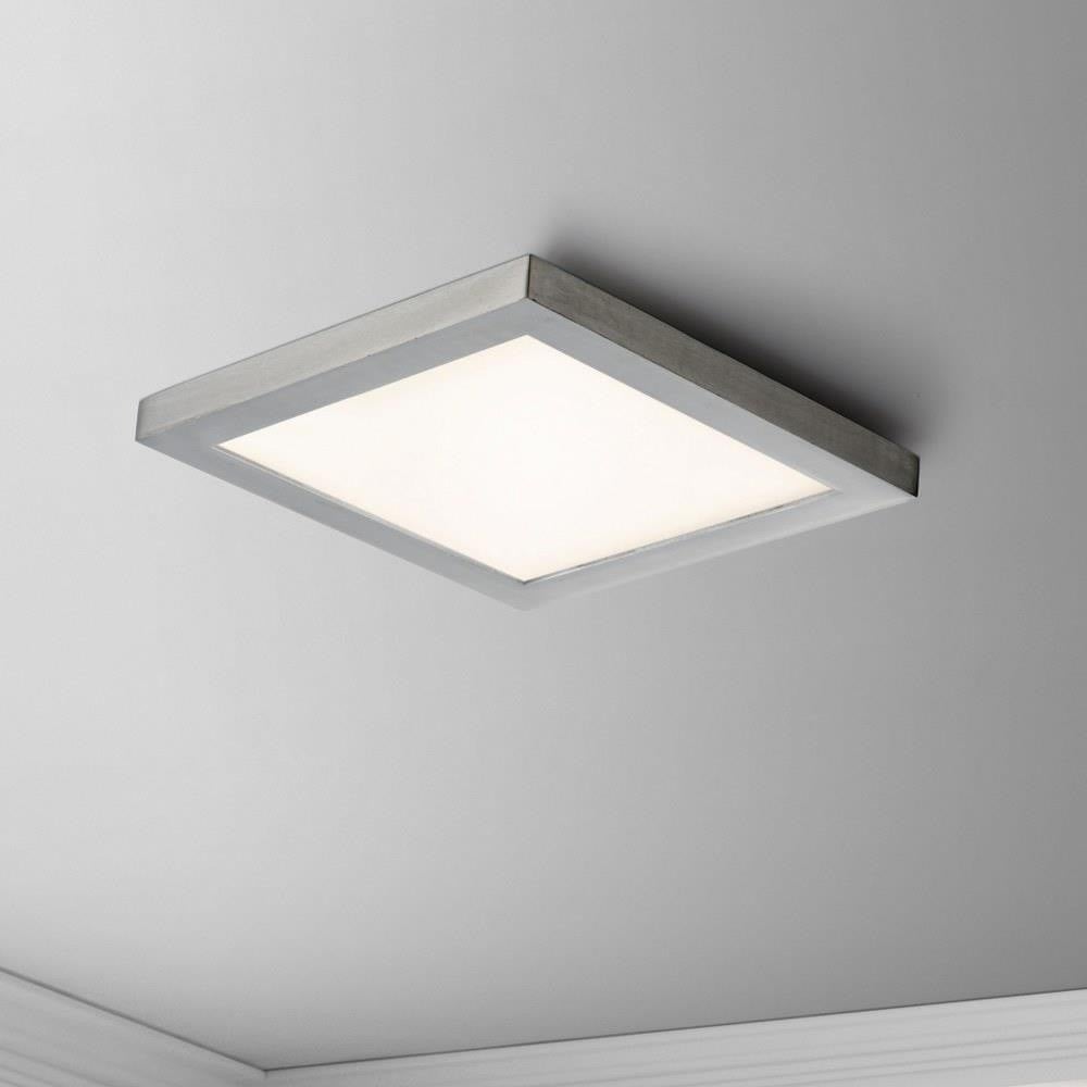 Maxim Lighting 57697WTWT Chip 1 Light 6.4 inch Satin Nickel Square LED Flush Mount Ceiling Light Installed View