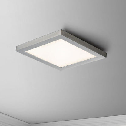 Maxim Lighting 57697WTWT Chip 1 Light 6.4 inch Satin Nickel Square LED Flush Mount Ceiling Light Installed View
