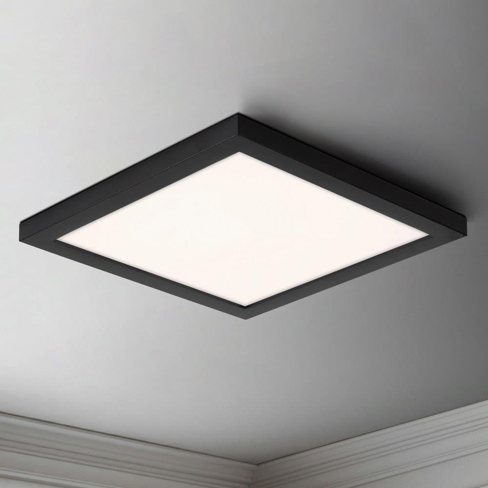 Maxim Lighting 57699WTBK Chip LED Square Flush Mount in Black installed on ceiling