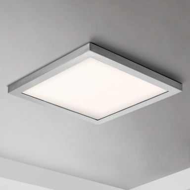 Maxim Lighting 57699WTSN Chip LED Square Flush Mount in Satin Nickel installed on ceiling