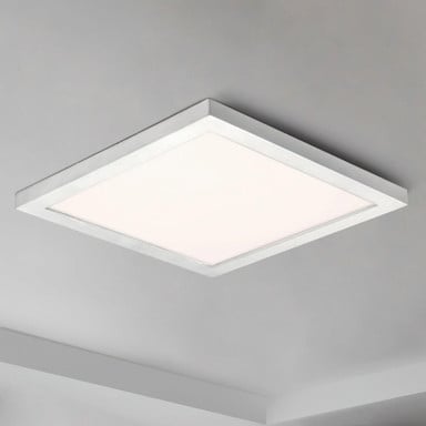 Maxim Lighting 57699WTSN Chip LED Square Flush Mount in White finish installed on ceiling
