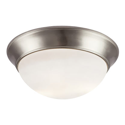 Trans Globe Lighting 57705 Bolton flush mount ceiling light in brushed nickel with white frosted glass