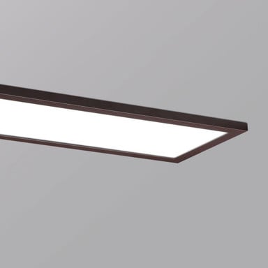Maxim Lighting 57764WTBZ Sky Panel LED Flush Mount in Bronze finish, close-up corner detail