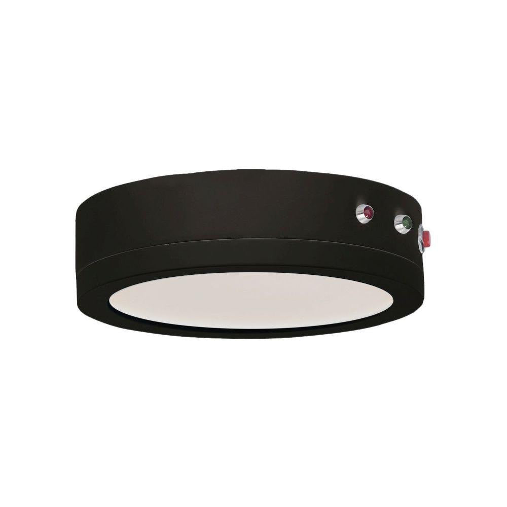 Maxim Lighting 57784WTBK Wafer 1 Light 7 inch Black LED Round Flush Mount Ceiling Light with Emergency Backup