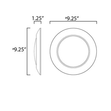 Maxim Lighting 57853WTWT Diverse LED Flush Mount - Dimensions Diagram