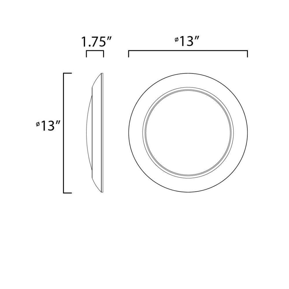 Maxim Lighting 57860WTBK Diverse LED Flush Mount Ceiling Light Dimensions Diagram