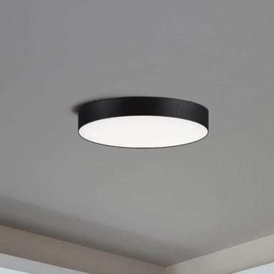 Maxim Lighting 57880WTWT Trim 1 Light 5 Inch White Flush Mount Ceiling Light Installed on Ceiling