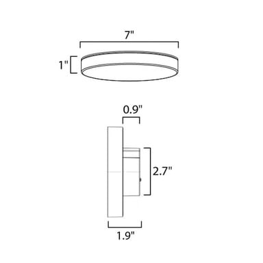 Maxim Lighting 57882WTWT Trim Flush Mount Ceiling Light - Dimensions Diagram
