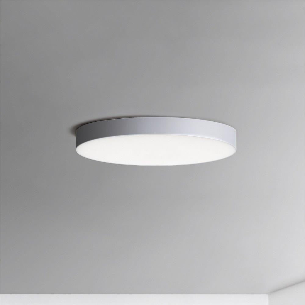 Maxim Lighting 57883WTWT Trim LED Round Flush Mount in White installed on ceiling