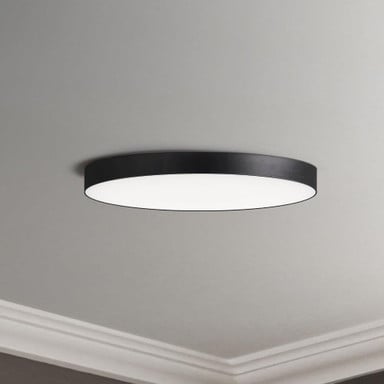 Maxim Lighting 57884WTBK Trim Black Flush Mount Installed on Ceiling