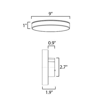 Maxim Lighting 57885WTWT Trim Flush Mount Ceiling Light Dimensions Line Drawing