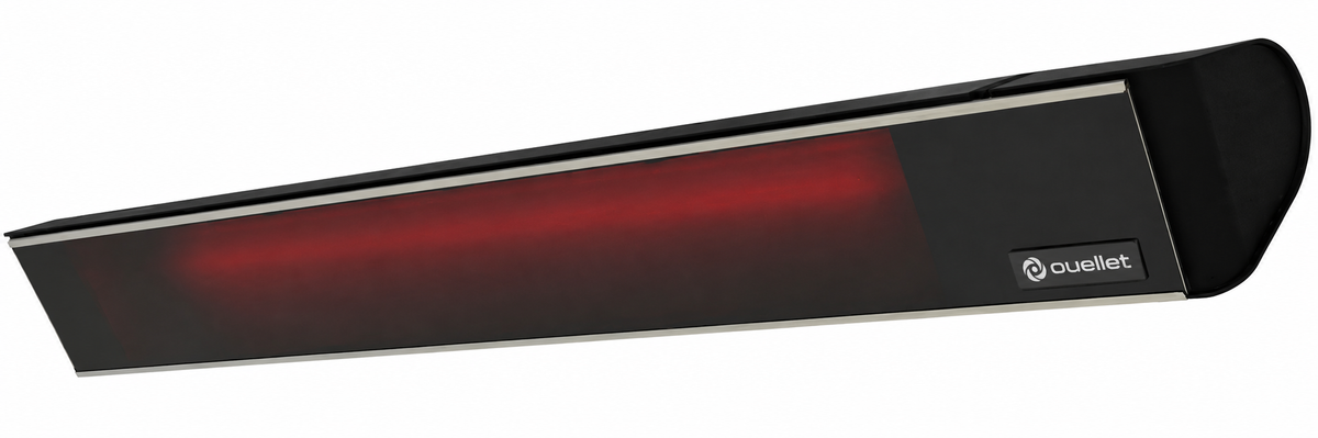 Ouellet ADGLASS-30240B Architectural Ceramic Glass Patio Infrared Heater - Wattage: 3000/2250W - Voltage: 240/208V - Finish: Black