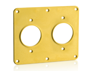 Leviton 3263-Y 2-Gang Two 1.56" Single Receptacle Coverplate, Yellow Finish