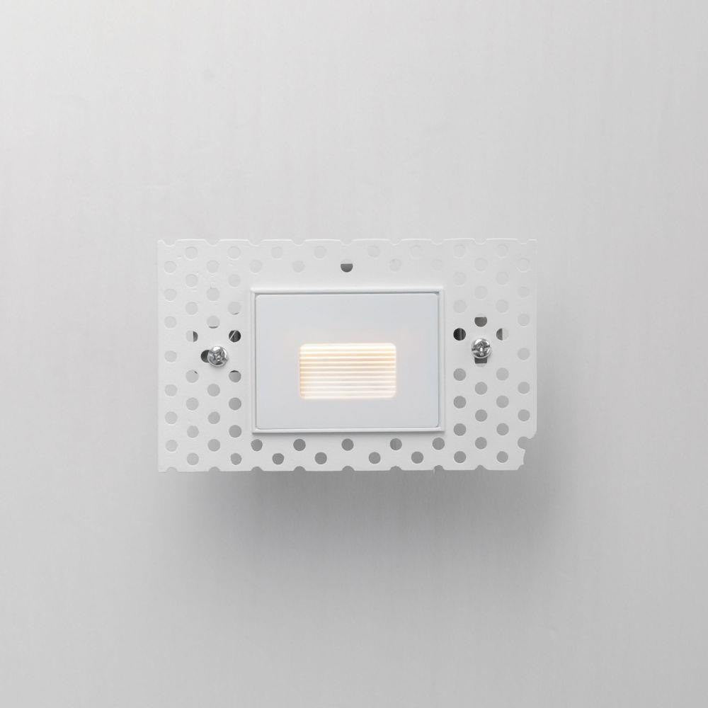 Maxim Lighting 58001WT Path 1 Light White LED Trimless Step Light - Front View Installed in Wall