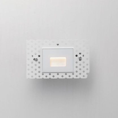 Maxim Lighting 58001WT Path 1 Light White LED Trimless Step Light - Front View Installed in Wall