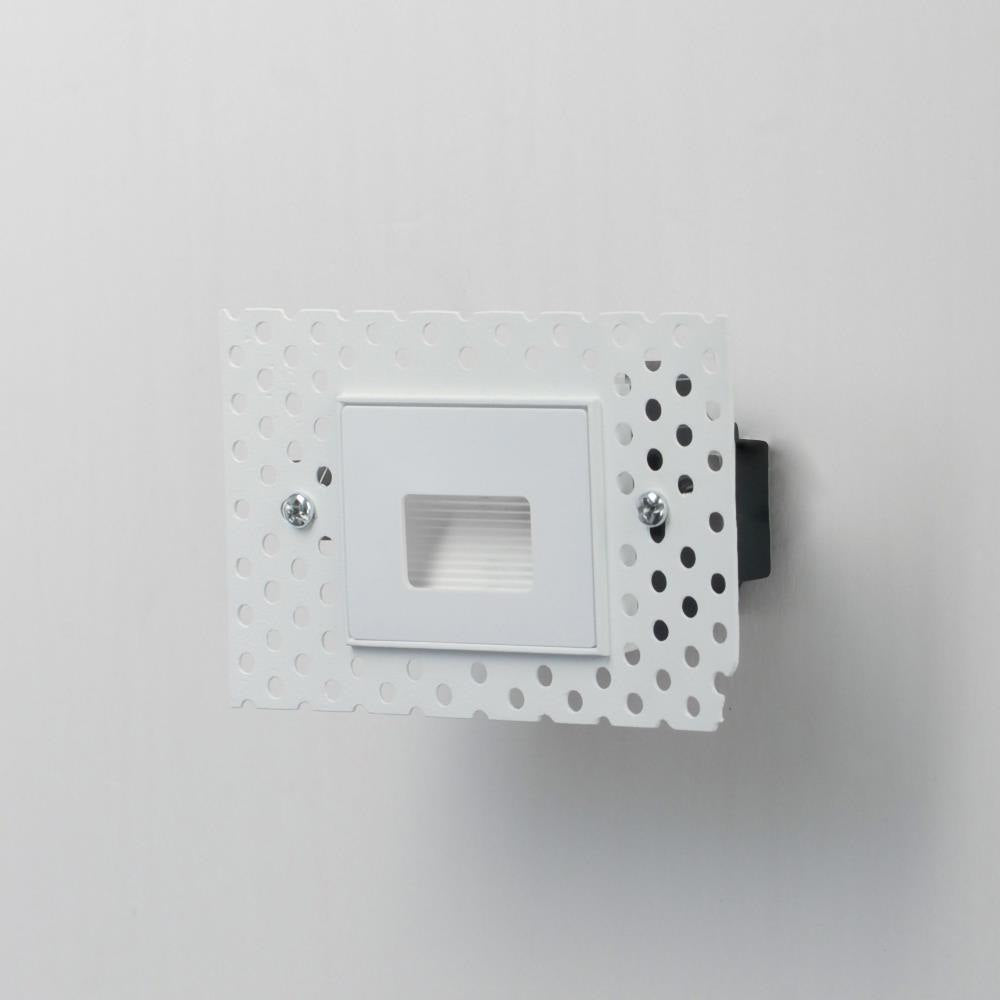 Maxim Lighting 58001WT Path 1 Light White LED Trimless Step Light - Side Angle View with Junction Box
