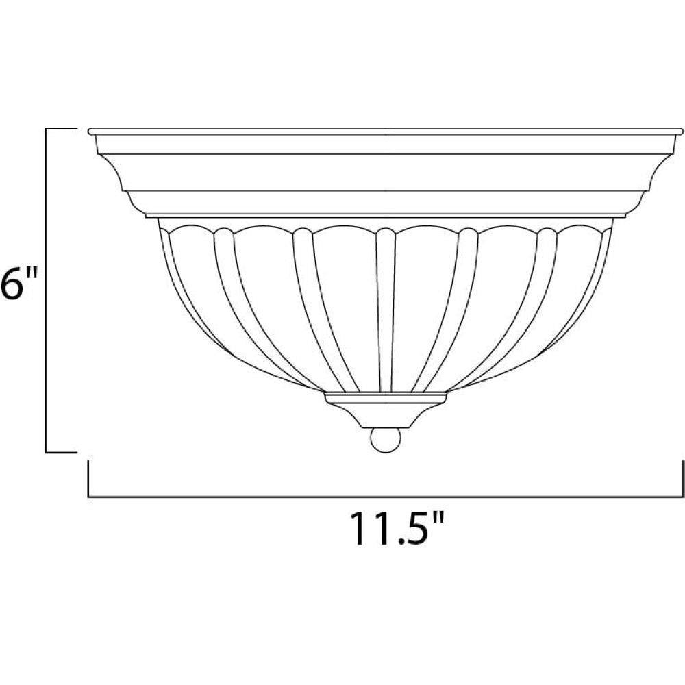Maxim Lighting 5830FTSN Essentials Flush Mount Ceiling Light Dimensions - 11.5 inch Wide by 6 inch High