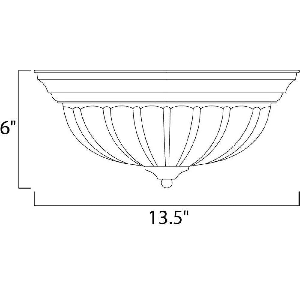 Maxim Lighting 5831FTBK Essentials Flush Mount Dimensions - 13.5 Inch Wide by 6 Inch High