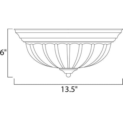 Maxim Lighting 5831FTBK Essentials Flush Mount Dimensions - 13.5 Inch Wide by 6 Inch High