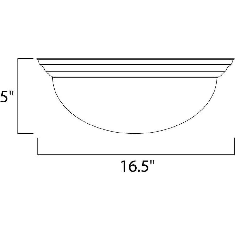 Maxim Lighting 5852FTBK Essentials 585X Flush Mount Ceiling Light Dimensions Diagram 16.5 Inch Wide 5 Inch High