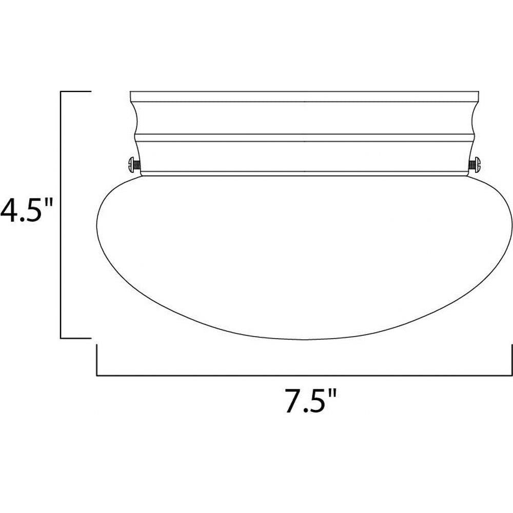 Maxim Lighting 5880WTWT Essentials Flush Mount Ceiling Light Dimensions Diagram