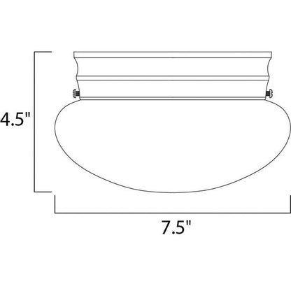 Maxim Lighting 5880WTWT Essentials Flush Mount Ceiling Light Dimensions Diagram