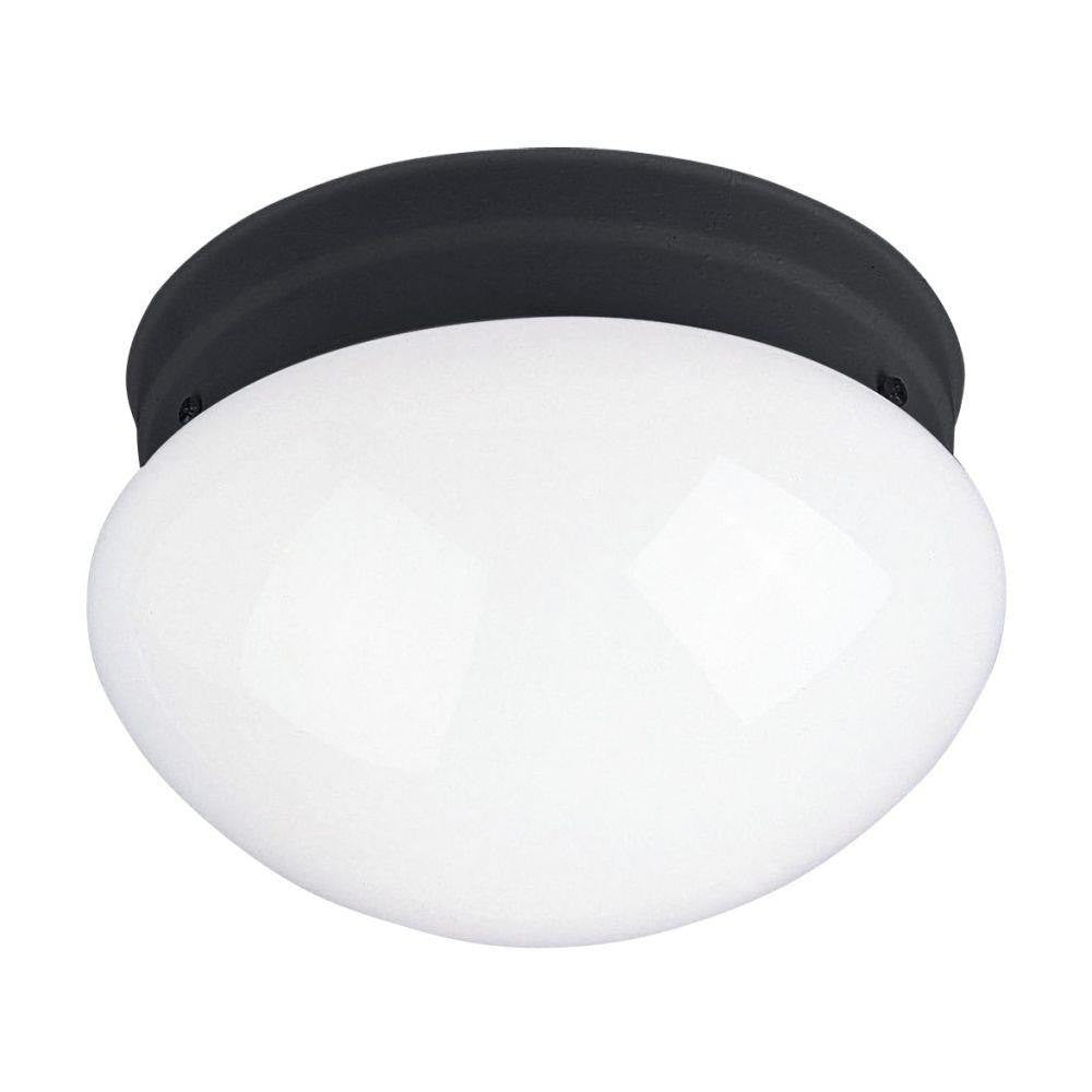 Maxim Lighting 5880WTBK Essentials 1 Light 7.5 inch Black Flush Mount Ceiling Light
