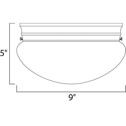 Maxim Lighting 5881WTSN Essentials Flush Mount Ceiling Light Dimensions - 9 inch Wide x 5 inch High