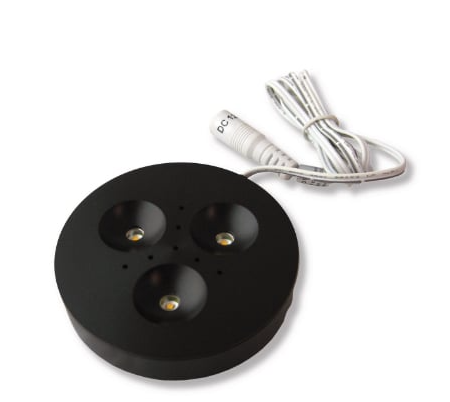 Diode LED DI-1224V-TRNT2-30-BL LED Puck Light, Wattage 3.3W,  Color Temperature 3000K, Voltage 12/24V, Black Finish