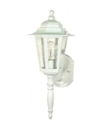 Nuvo 60-3470 Cornerstone LED Wall Lantern w/ Clear Seed Glass, Wattage 60W, 1 Light, White