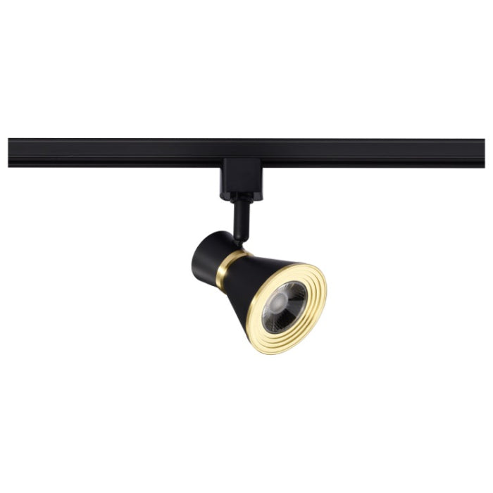 Nuvo TH633 LED Cinch Track Head, Wattage 12W, Color Temperature 3000K, 24° Beam, Matte Black / Brushed Brass