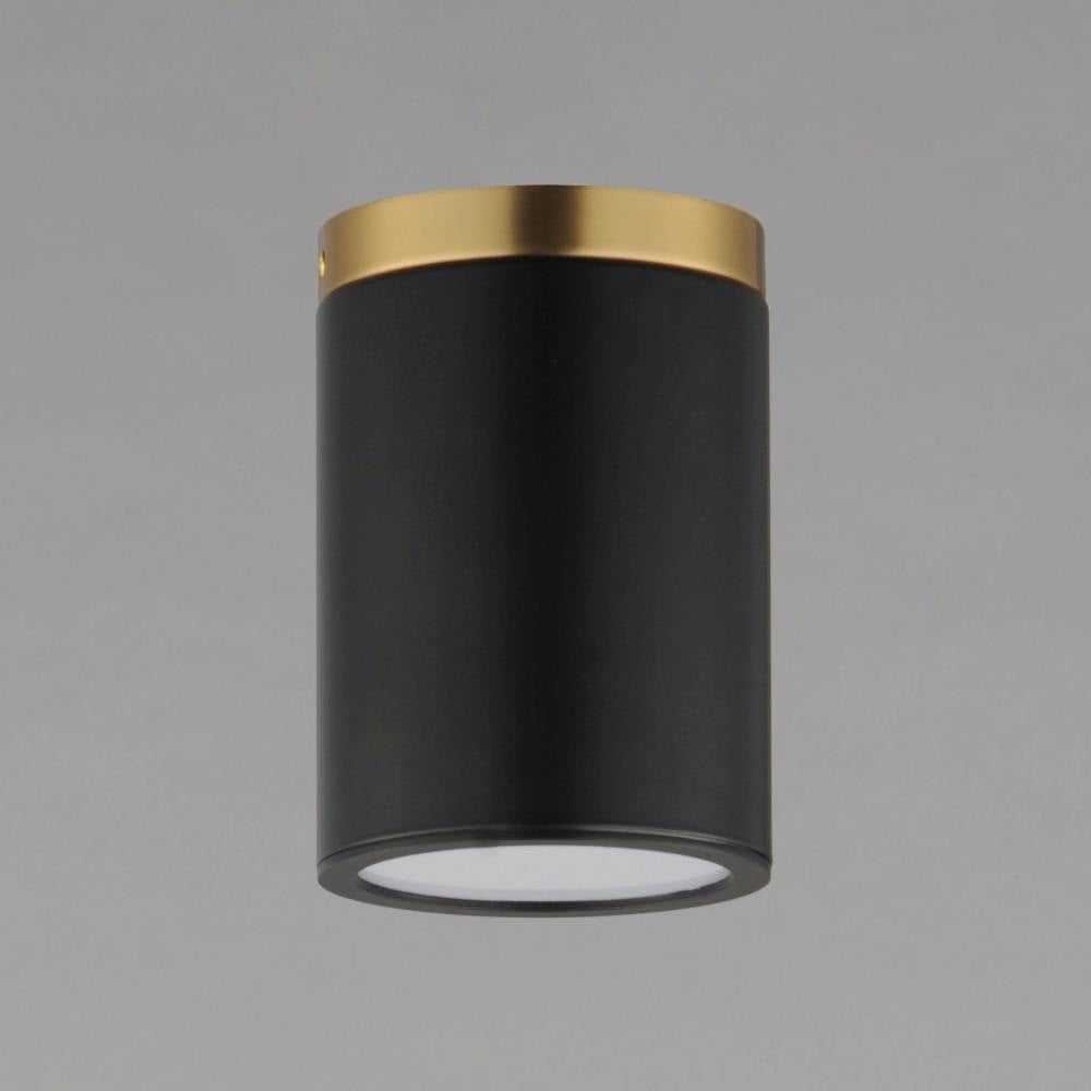 Maxim Lighting 59700WTBKAB Dapper 1 Light Semi-Flush Mount Black Antique Brass - side angle view