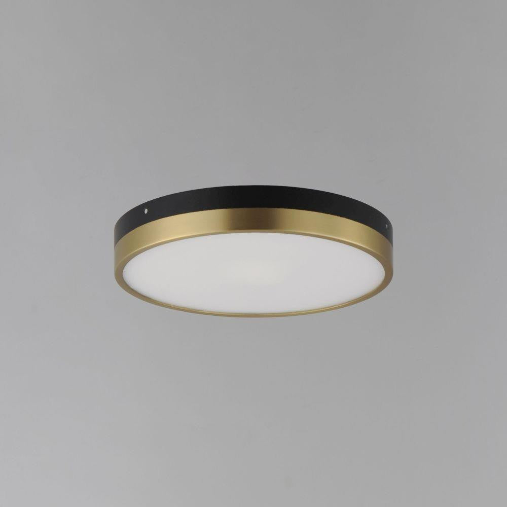Maxim Lighting 59702WTBKAB Dapper Black and Antique Brass LED Flush Mount Ceiling Light - Angled View