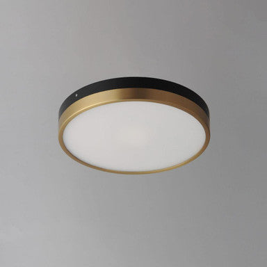 Maxim Lighting 59702WTBKAB Dapper Black and Antique Brass LED Flush Mount Ceiling Light - Installed on Ceiling
