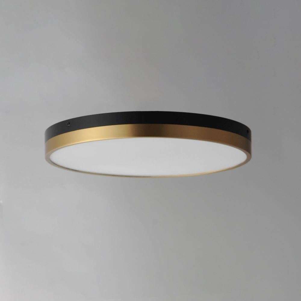 Maxim Lighting 59704WTBKAB Dapper 1 Light 16 Inch Black and Antique Brass LED Flush Mount Ceiling Light
