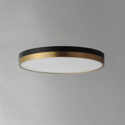Maxim Lighting 59704WTBKAB Dapper 1 Light 16 Inch Black and Antique Brass LED Flush Mount Ceiling Light