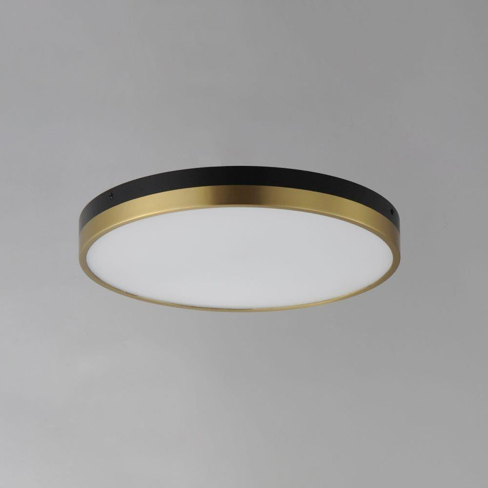 Maxim Lighting 59704WTBKAB Dapper 1 Light 16 Inch Black and Antique Brass LED Flush Mount Ceiling Light - Alternate Angle