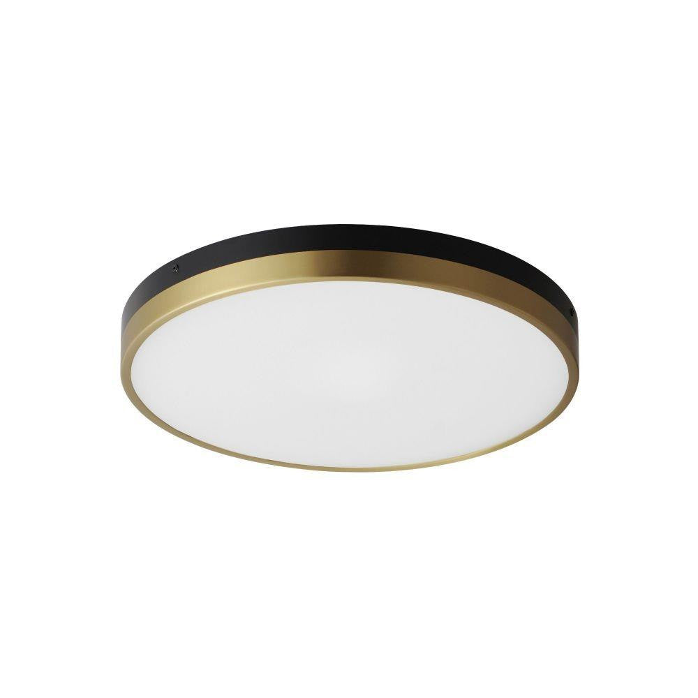Maxim Lighting 59704WTBKAB Dapper 1 Light 16 Inch Black and Antique Brass LED Flush Mount Ceiling Light - Perspective View