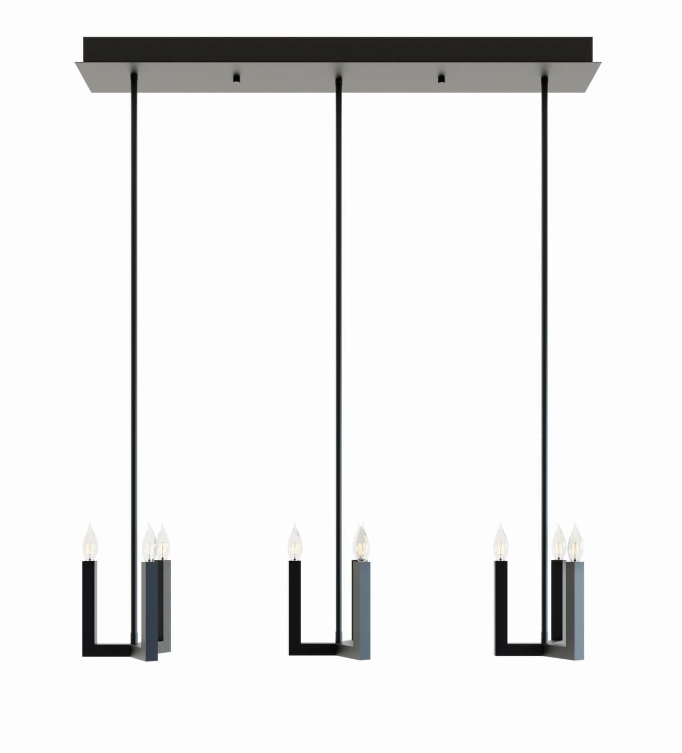 AFX Lighting GRCP07CBBKLNR3 Grace 3 Light 36 Inch Mini Pendant In Black