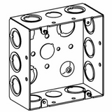 Orbit 5SDB-MKO Deep Welded Square Box, Sheet Steel, 42 cu-in, 16 Knockouts, 4-11/16 in H x 4-11/16 in W x 2-1/8 in D 24 Pack