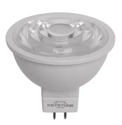 Keystone KT-LED7MR16-VNS-940 /G2 LED MR16 Bulb, GU5.3, 15 Degree Beam, Wattage 6.5W, Lumens 500 lm, Voltage 12V, Color Temperature 4000K